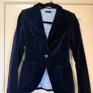 Benetton Navy Velvet Blazer